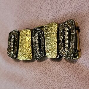 Mixed Metal Finish with Rhinestone Accents Bracelet (23)